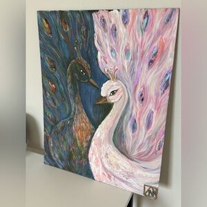 Original Peacock 16”X 20” Canvas Painting